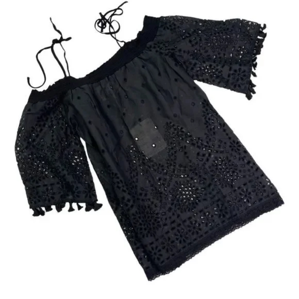 Johnny Was Hailey Off The Shoulder Eyelet Top M NWT